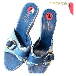 Coach wedge sandals + NEW
